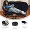 Flash Furniture Eleanor 56-in Folding Double Saucer Chair w/2 Folding Ottomans Black Faux Fur w/a Black Steel Frame FV-FDS-001-2FR-BK-BK-GG - alternate 2